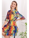 Luftiges Kleid mit bunten Mustern 8660 - Online-Shop - Boutique